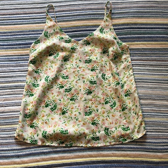 Banana Republic Tops - Banana Republic Pink and Green Fitted Camisole Top